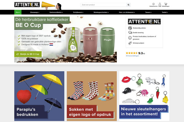 webshop attentie